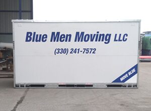 Blue Men Moving Storage Container side